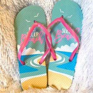 Eat Sleep BEACH Flip Flops